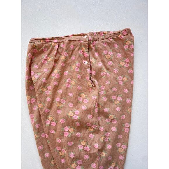 Vintage 50s 60s Rose High Rise Cropped Pants / 32" Waist / Lightweight / Retro - Picture 5 of 8